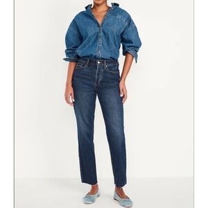NWT Old Navy High-Waisted Button-Fly OG Straight Ankle Jeans Sz 16P